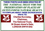 Sticker on National Trust Red Post � Studland United Nudists