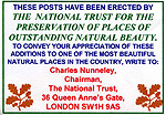 Sticker on National Trust Red Post � Studland United Nudists