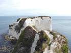 The final narrow path to Old Harry gives vertical views on both sides � Studland United Nudists